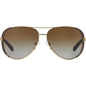 Michael Kors womens Mk5004 Chelsea Aviator Sunglasses(Gold/Dark Chocolate Brown/Brown Gradient Polarized)
