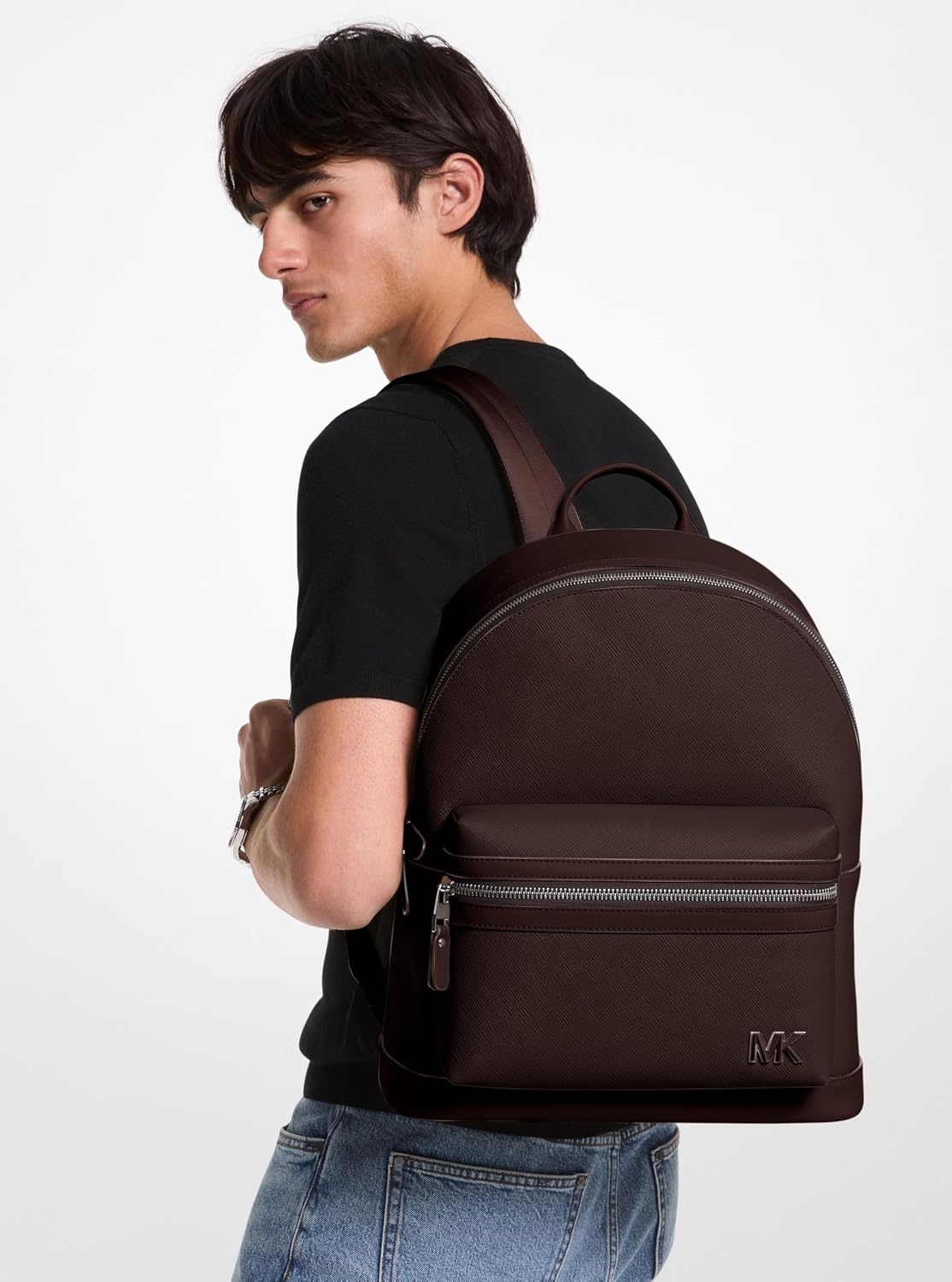 image:imageMichael Kors Edison Dome BackpackBlack HardwareChocolate