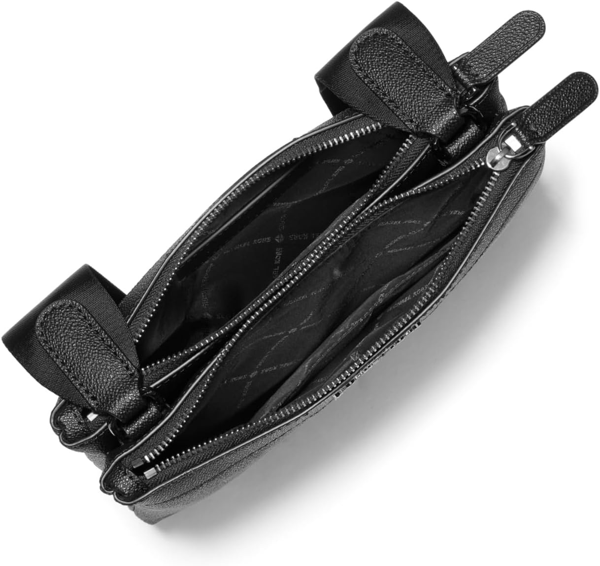 image:imageMichael Kors Hudson Accordion Crossbody BagLight Gunmetal HardwareBlack Signature