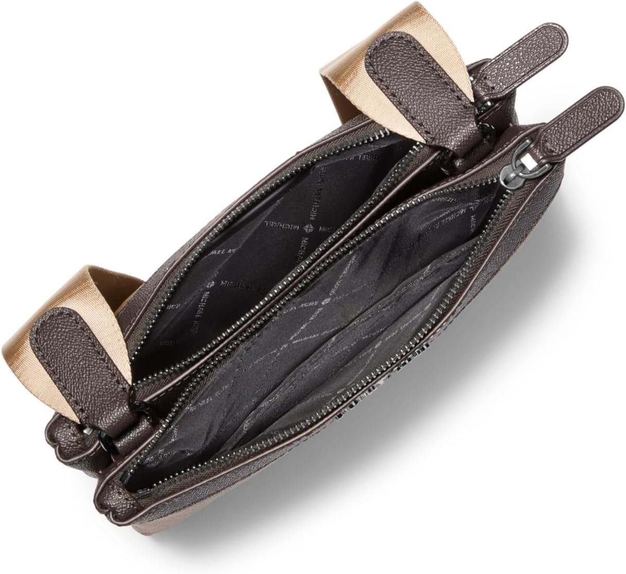 image:imageMichael Kors Hudson Accordion Crossbody BagLight Gunmetal HardwareHusk Signature