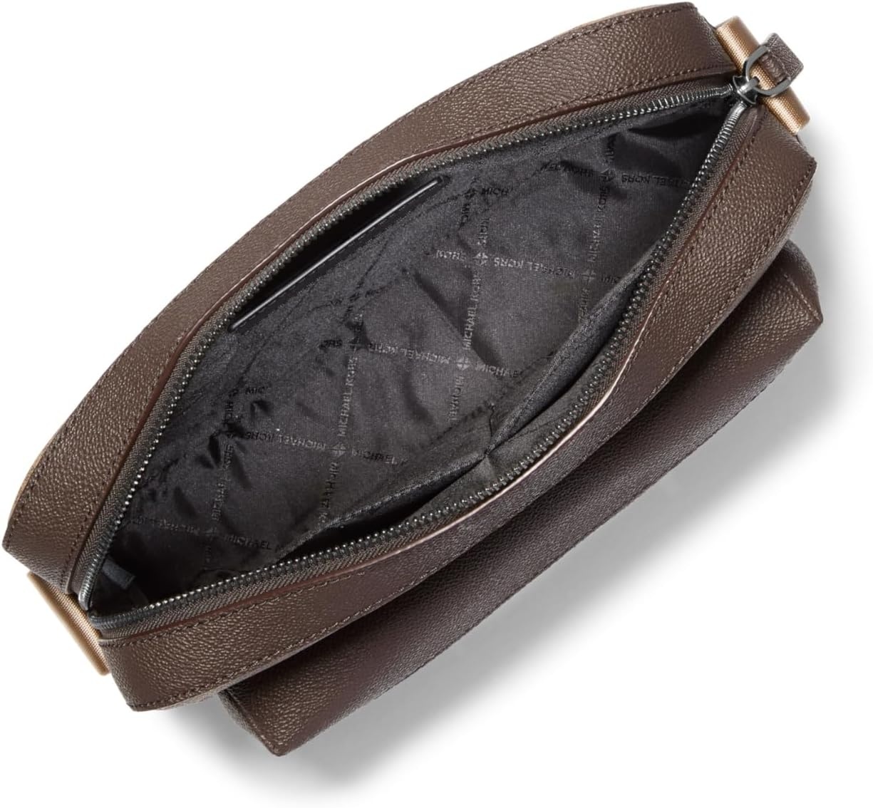 image:imageMichael Kors Hudson Front Zip Camera BagLight Gunmetal HardwareHusk Signature