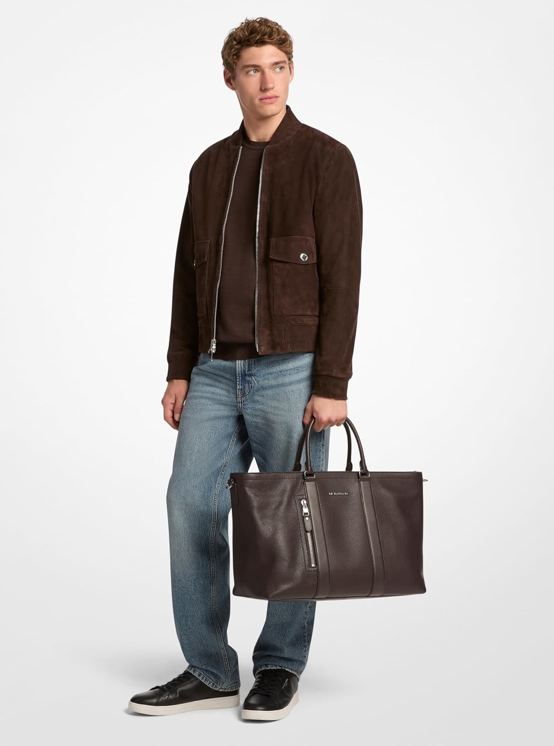 image:imageMichael Kors Hudson Getaway ToteLight Gunmetal HardwareChocolate