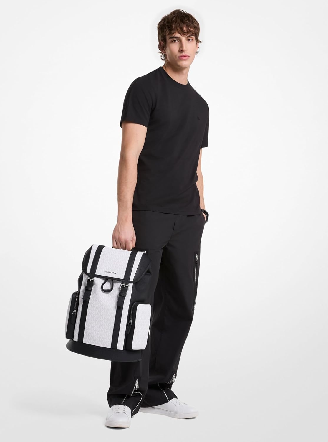 image:imageMichael Kors Mens City Buckle Backpack GunmetalHardwareSignatureImperial BlueGunmetalhardwareSignatureBright White