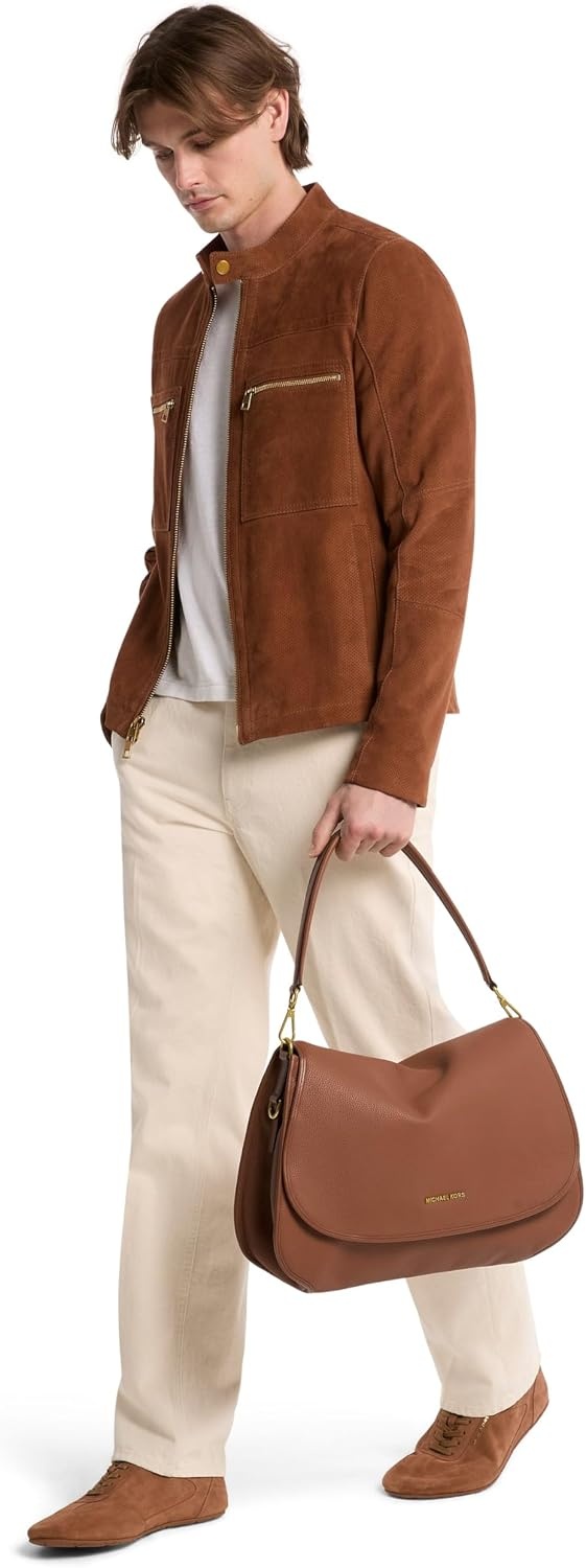image:imageMichael Kors Mens Holmes Extralarge Convertible MessengerGoldtone HardwareMatte Pebble LeatherLuggage