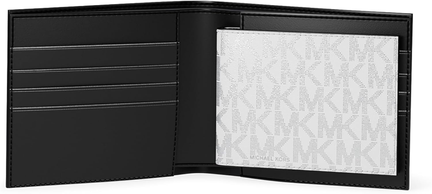 image:imageMichael Kors Mens Hudson Billfold Wallet with PasscaseOptic White Signature