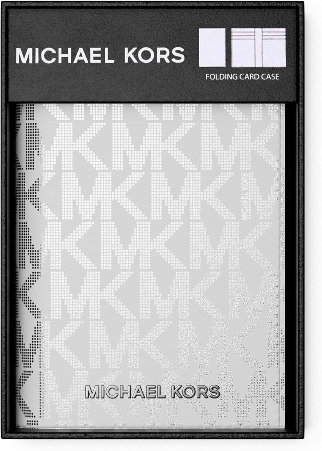 image:imageMichael Kors Mens Hudson Folding Card Case Black One SizeWhite Foil