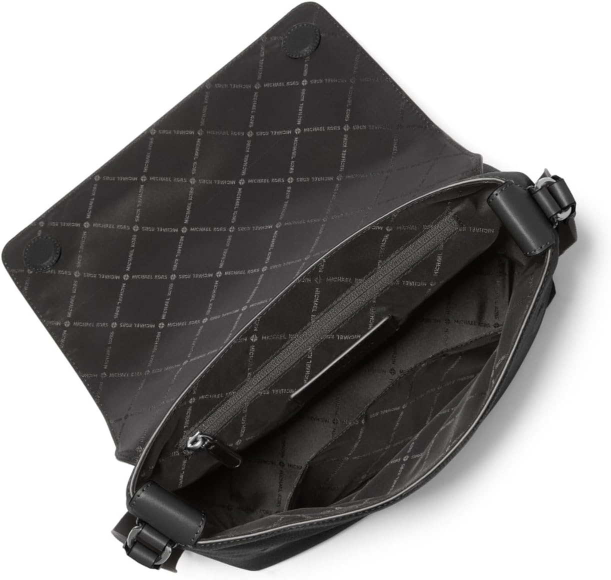 image:imageMichael Kors Mens Hudson Small Flap MessengerSilver TonehardwareBlack