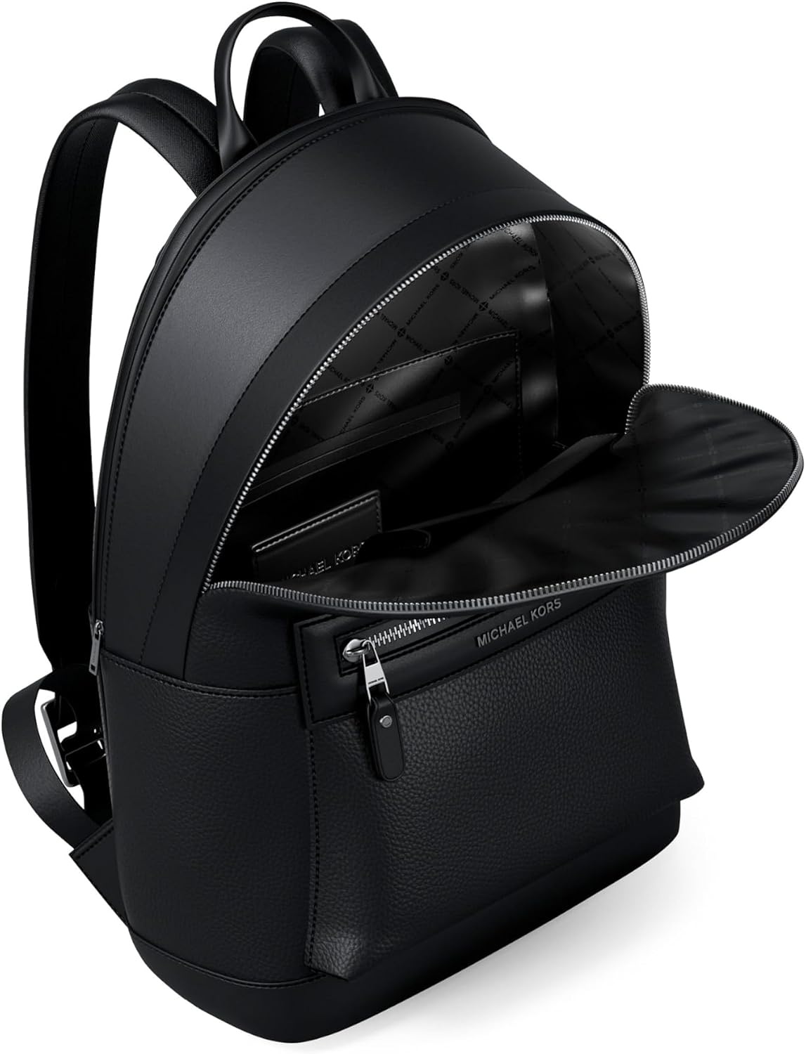 image:imageMichael Kors Mens Jet Set Backpack SilverTone HardwareMatte Pebble LeatherBlackBlack