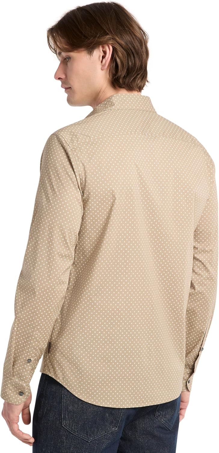 image:imageMichael Kors Mens Long Sleeve CrossHatch Geo ShirtDusty Sage
