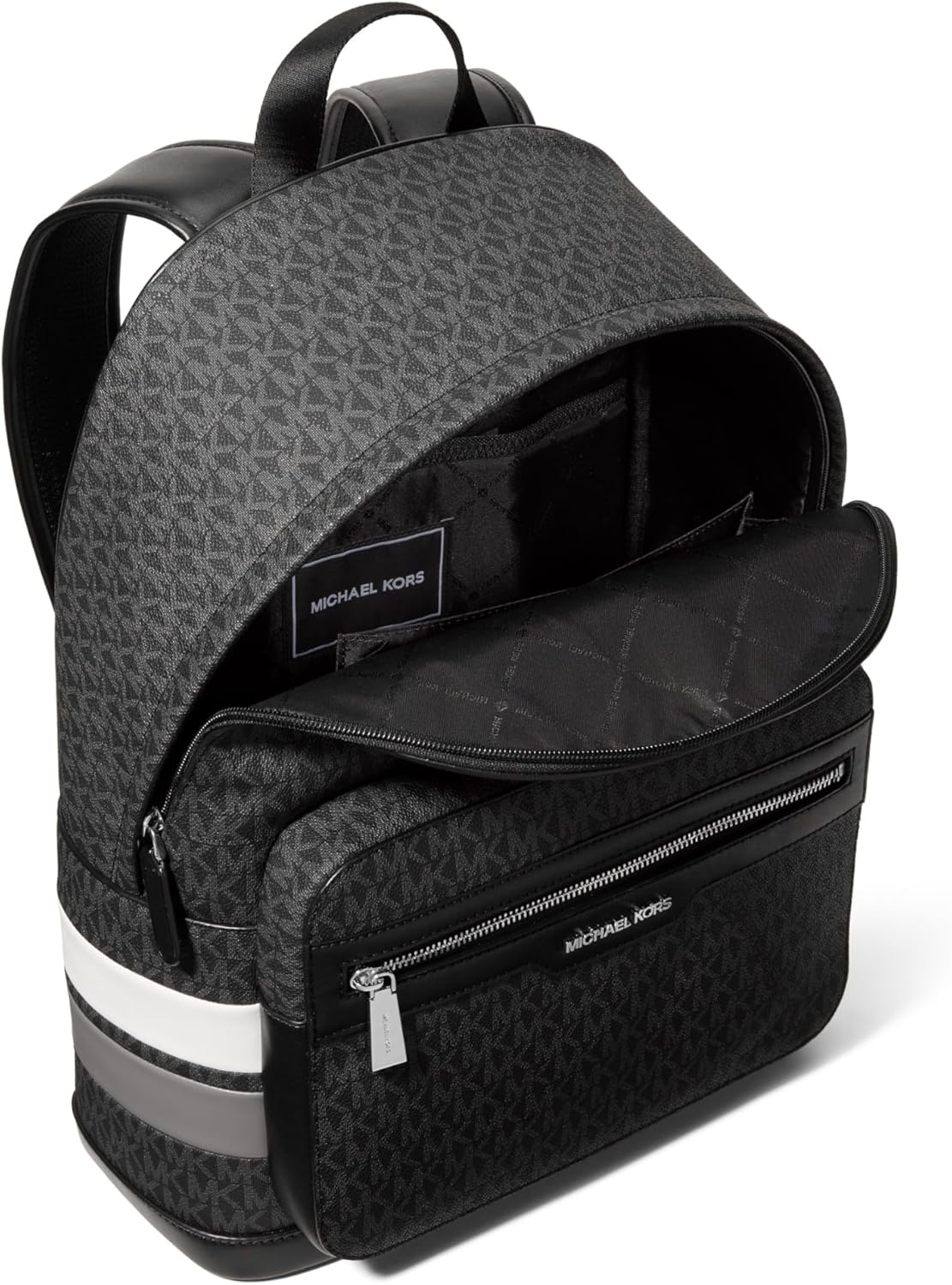 image:imageMichael Kors Mens Malone Backpack Blue Multi One SizeSilvertone HardwareStorm Signature Stripe