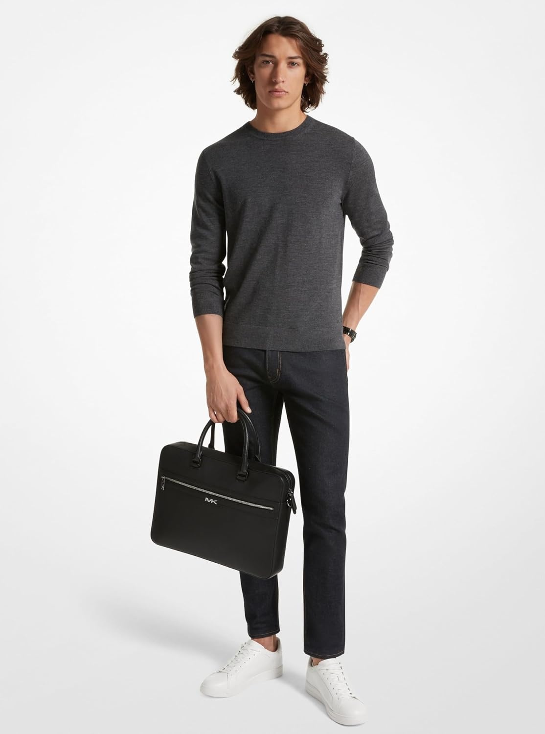 image:imageMichael Kors Mens Malone Briefcase SilverTone HardwareBlack