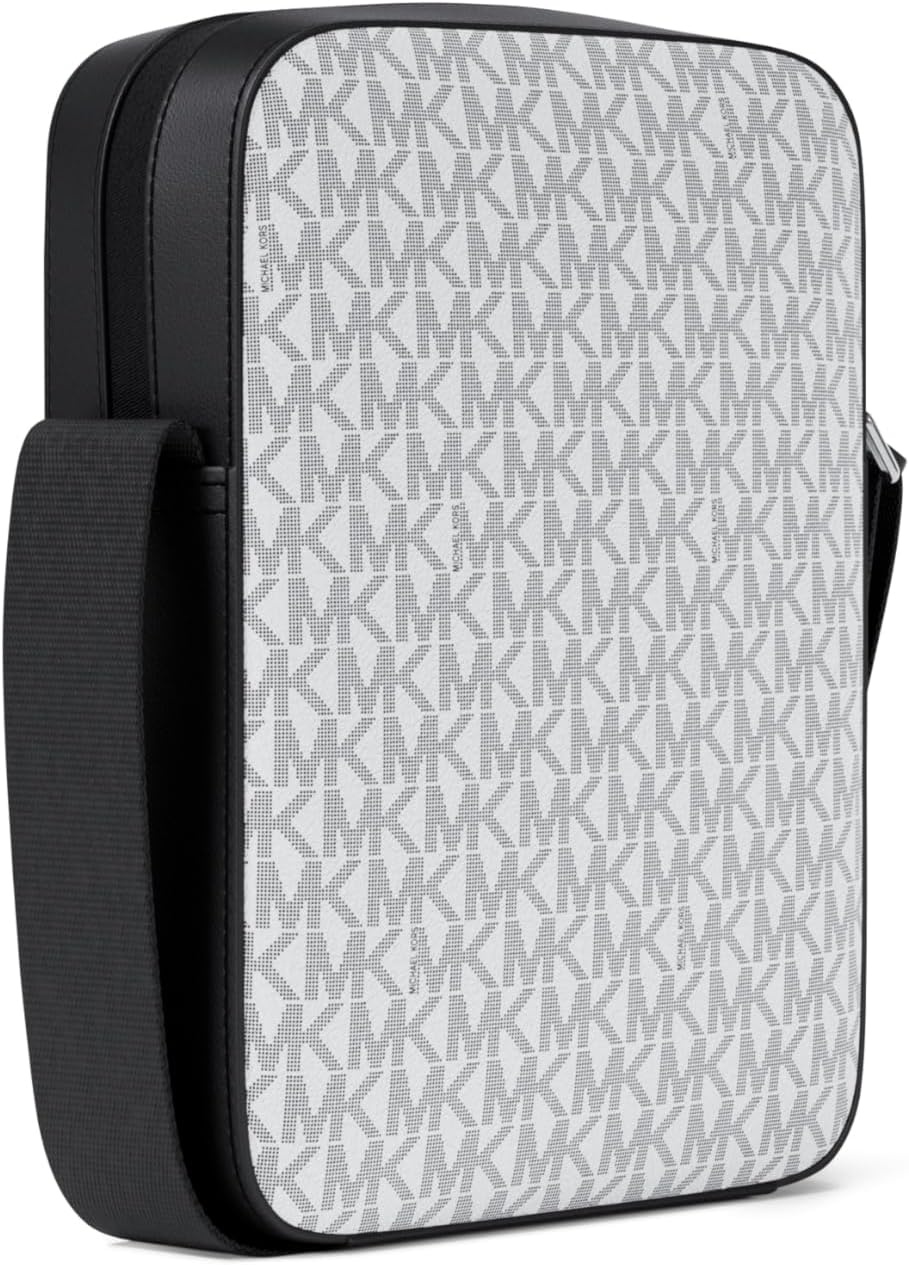 image:imageMichael Kors Mens Malone Flight BagSilvertone HardwareBright White Signature