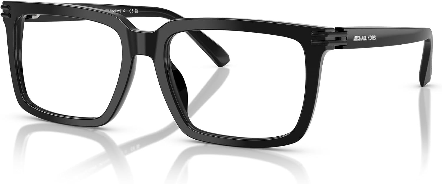 image:imageMichael Kors Mens Mk4155u Bayshore Universal Fit Square Prescription Eyewear FramesBlackDemo Lens