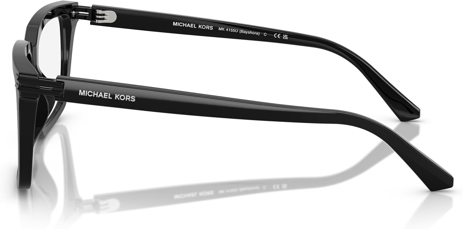 image:imageMichael Kors Mens Mk4155u Bayshore Universal Fit Square Prescription Eyewear FramesBlackDemo Lens