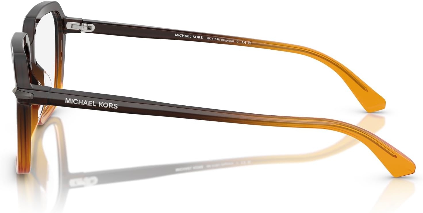 image:imageMichael Kors Mens Mk4159u Saguaro Universal Fit Square Prescription Eyewear FramesAmber GradientDemo Lens