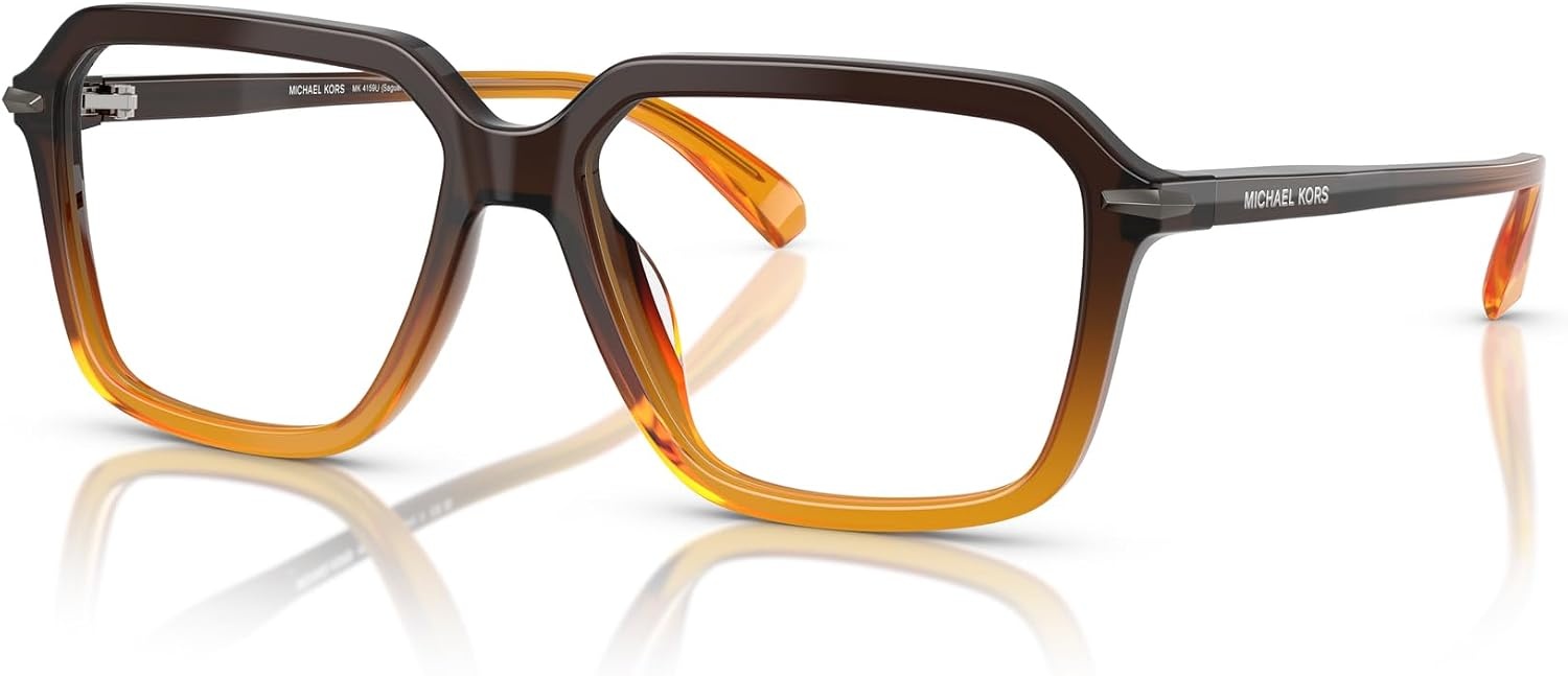 image:imageMichael Kors Mens Mk4159u Saguaro Universal Fit Square Prescription Eyewear FramesAmber GradientDemo Lens