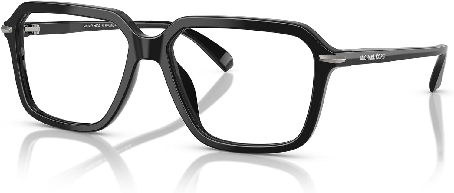 image:imageMichael Kors Mens Mk4159u Saguaro Universal Fit Square Prescription Eyewear FramesBlackDemo Lens