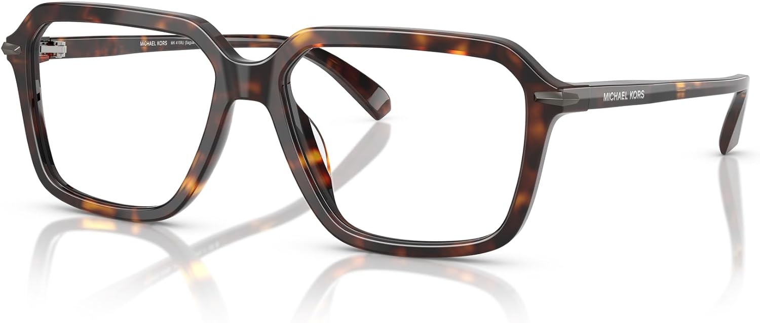 image:imageMichael Kors Mens Mk4159u Saguaro Universal Fit Square Prescription Eyewear FramesDark TortoiseDemo Lens