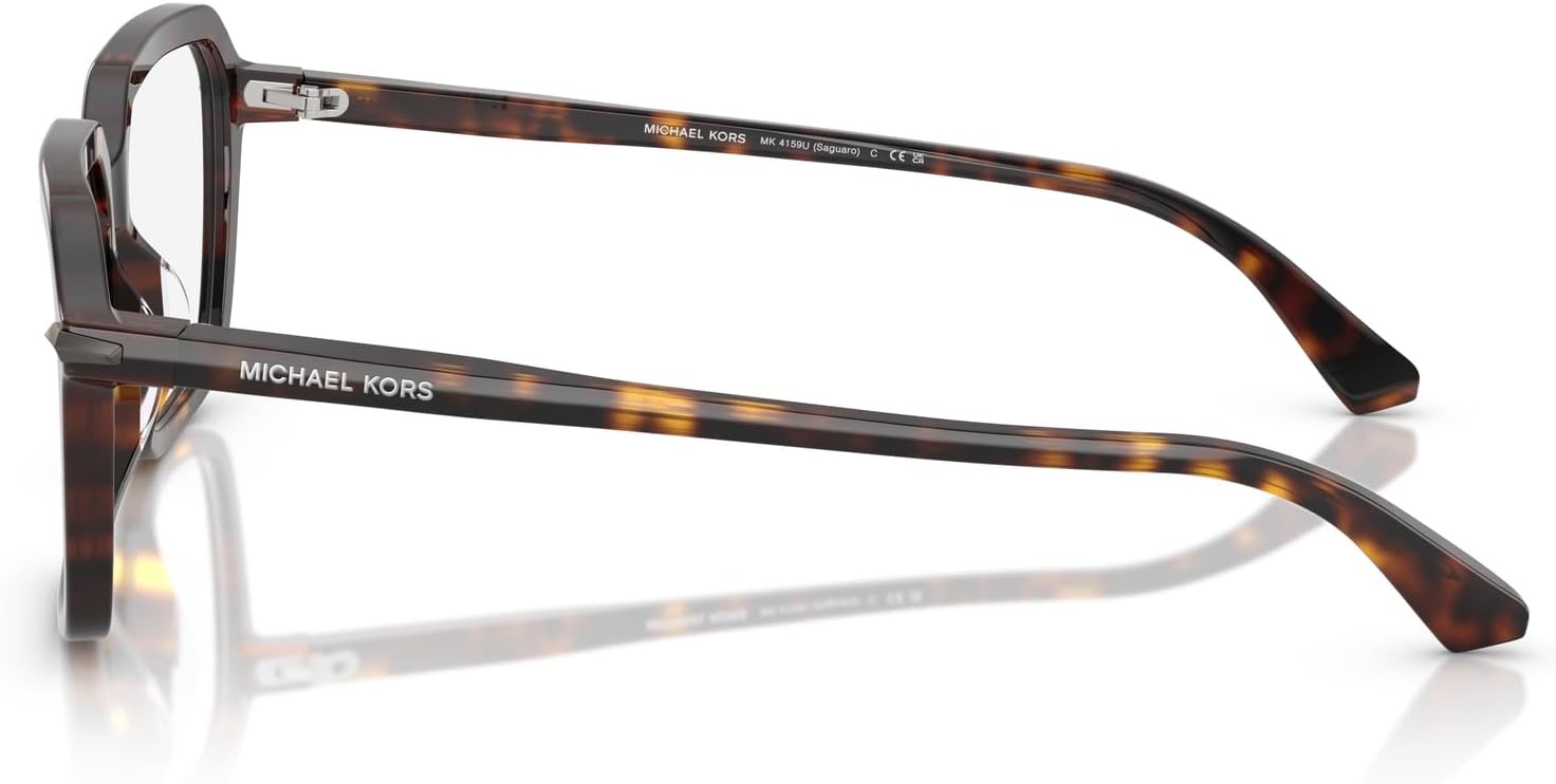 image:imageMichael Kors Mens Mk4159u Saguaro Universal Fit Square Prescription Eyewear FramesDark TortoiseDemo Lens