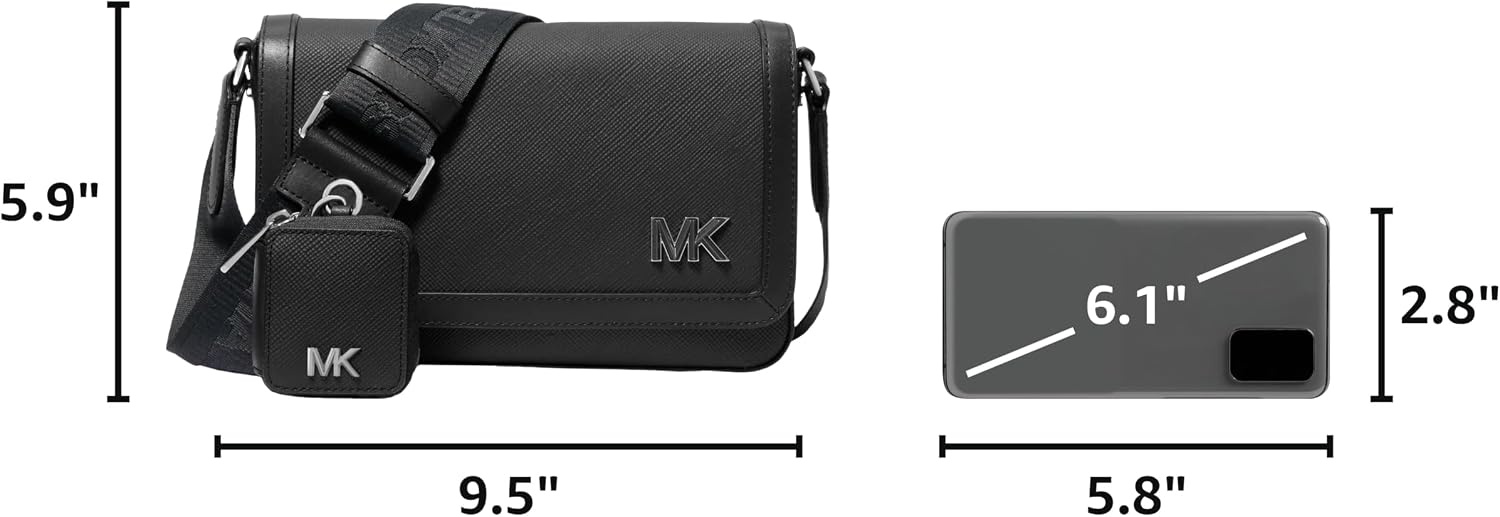 image:imageMichael Kors Unisex Edison Mini Flap Crossbody Bag With PouchBlack