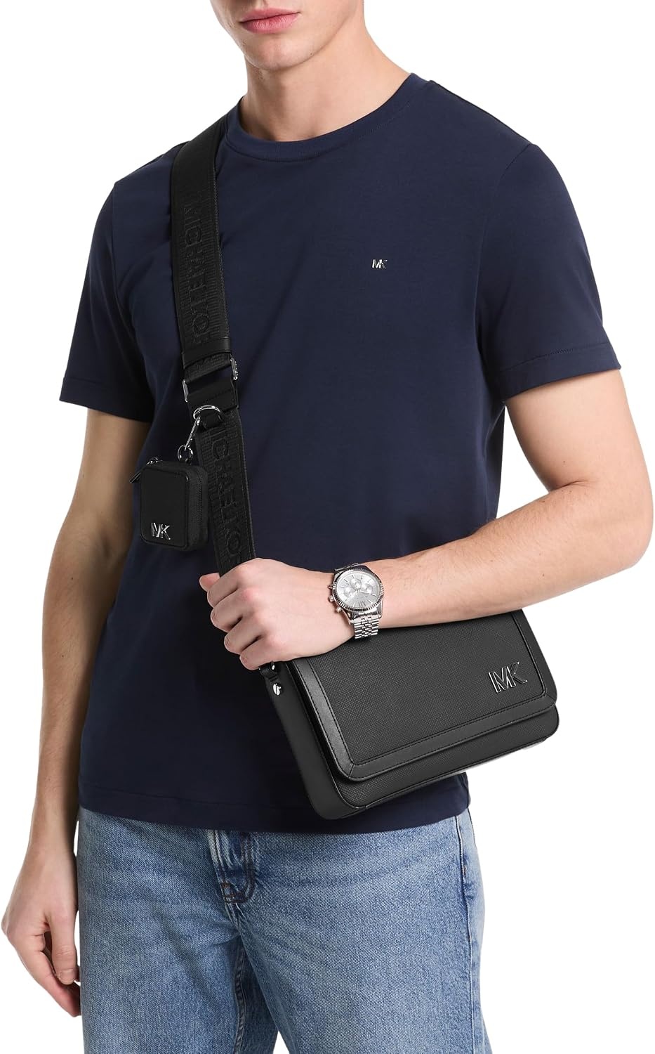 image:imageMichael Kors Unisex Edison Mini Flap Crossbody Bag With PouchBlack