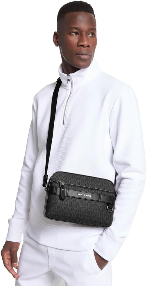 image:imageMichael Kors Unisex Hudson Utility Crossbody BagLight GunmetalBlack