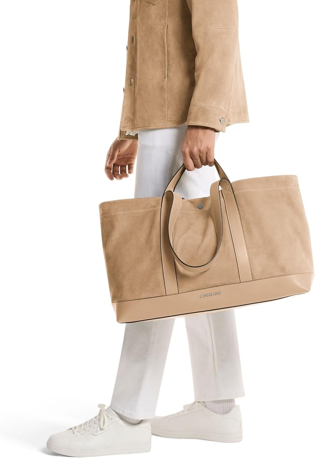 image:imageMichael Kors Whitley Dual Harness ToteSilvertone HardwareLeatherKhaki