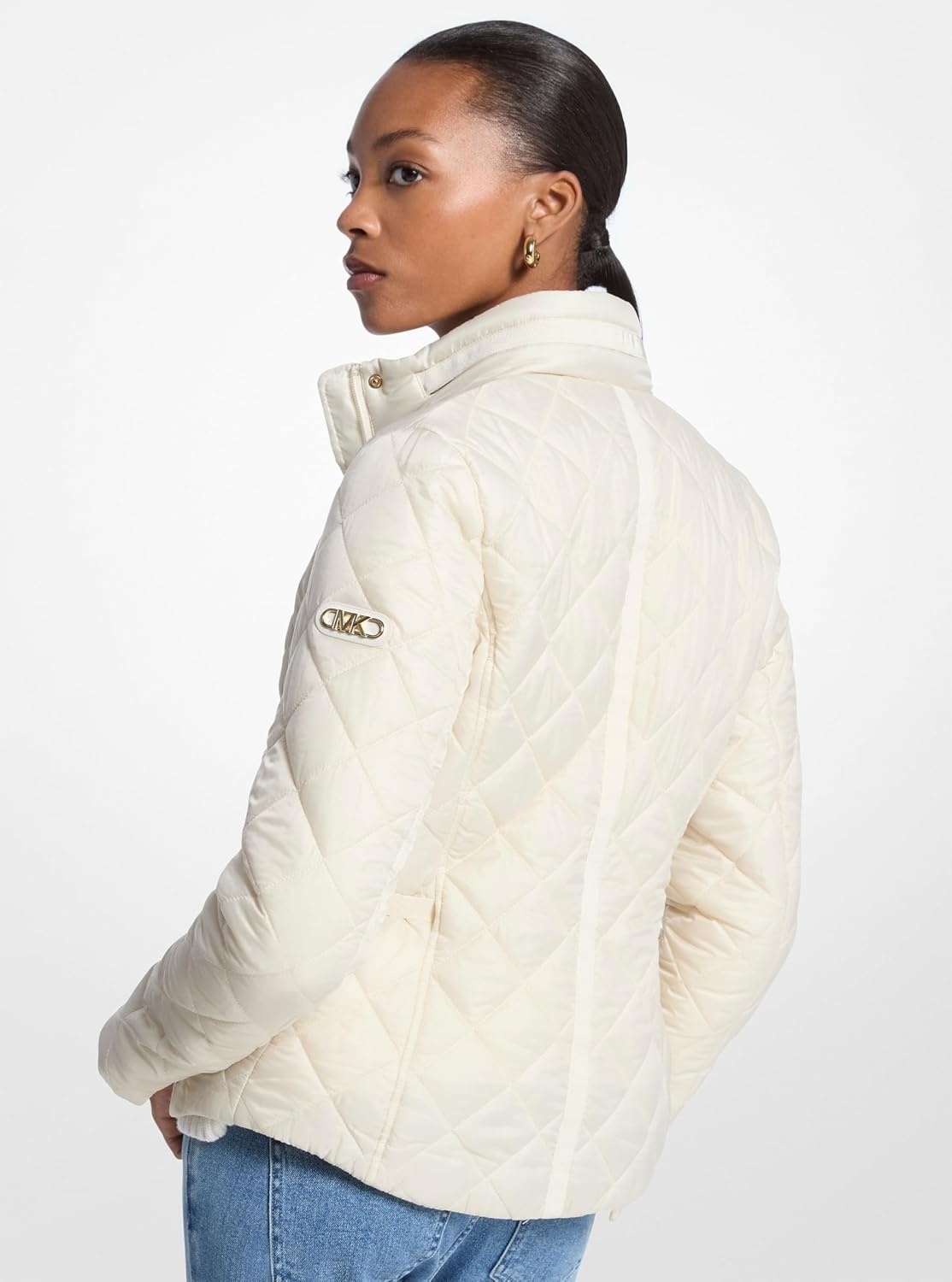 image:imageMichael Kors Womens Belted Puffer JacketSoft Ecru