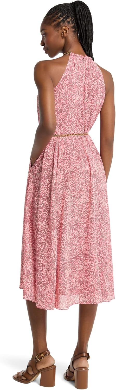 image:imageMichael Kors Womens Chain Belt Halter DressLight Berry Sorbet