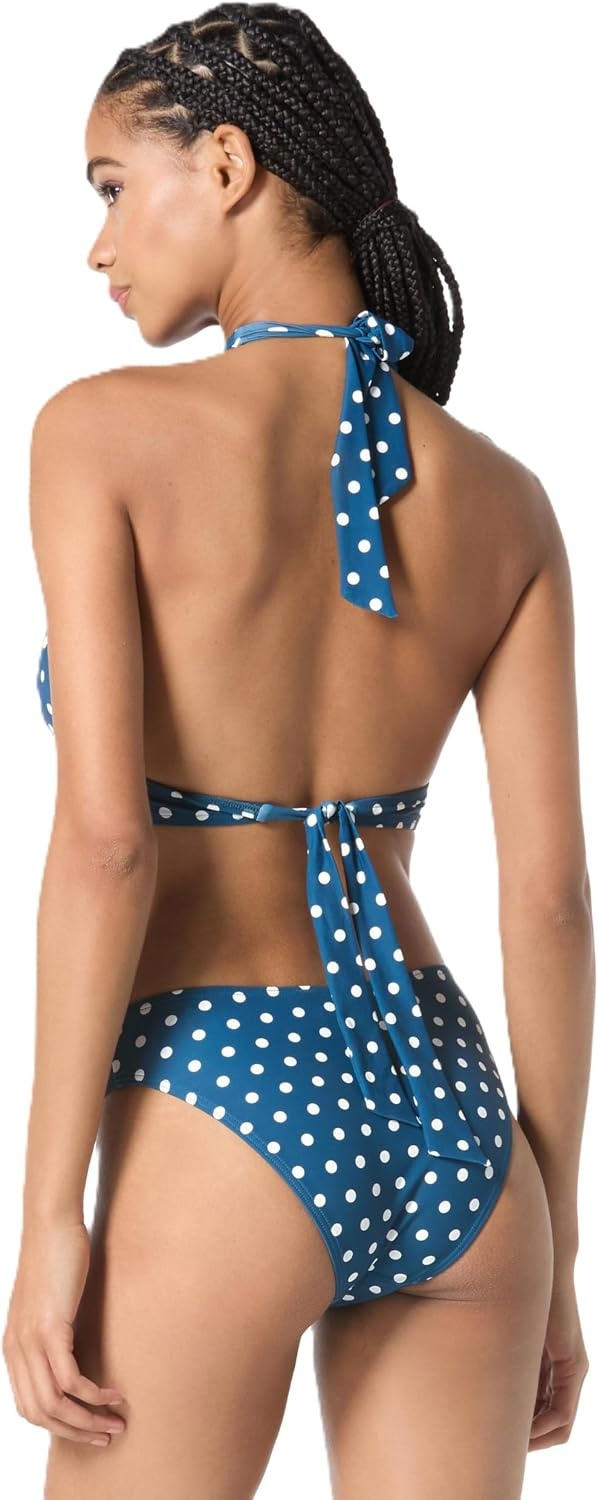image:imageMichael Kors Womens Classic Dot Halter Bra TopRiver Blue