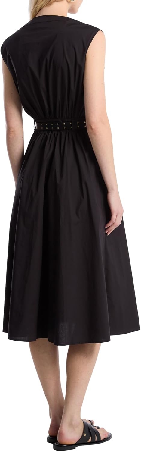 image:imageMichael Kors Womens Cotton Poplin Midi DressBlack