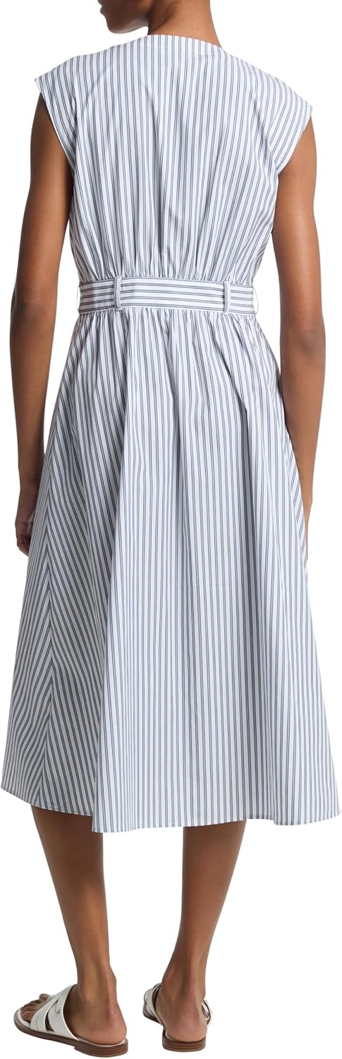 image:imageMichael Kors Womens Cotton Poplin Midi DressMidnight Blue