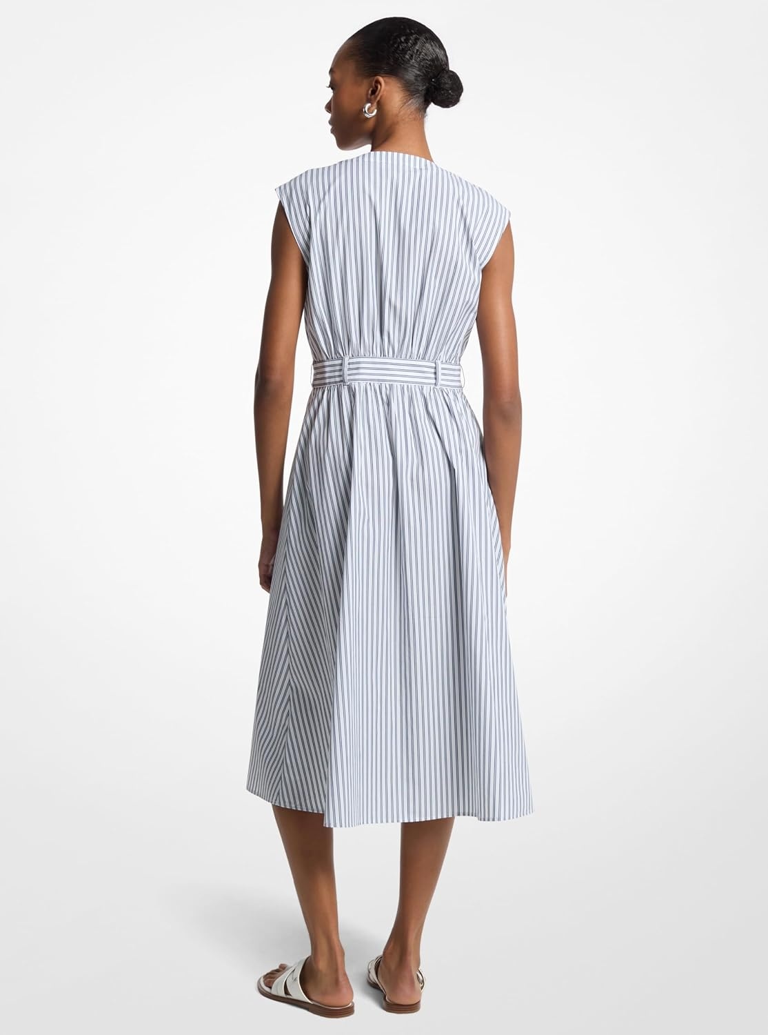 image:imageMichael Kors Womens Cotton Poplin Midi DressMidnight Blue