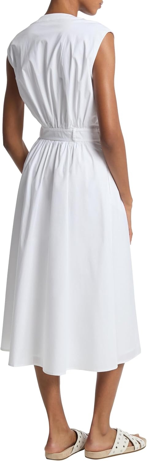 image:imageMichael Kors Womens Cotton Poplin Midi DressWhite