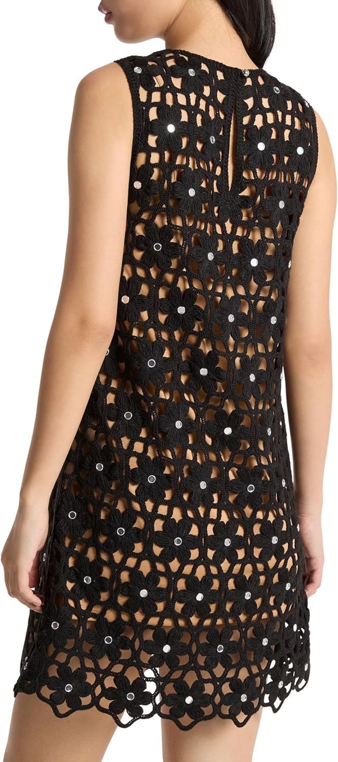 image:imageMichael Kors Womens Crochet Mini DressBlack