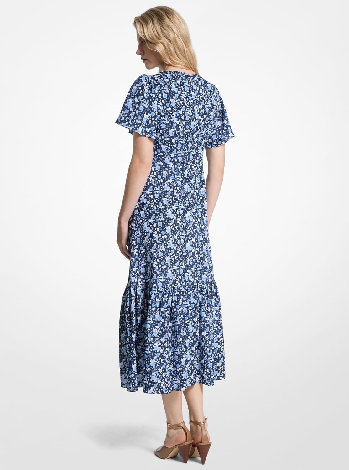 image:imageMichael Kors Womens Floral Midi DressFrench Blue