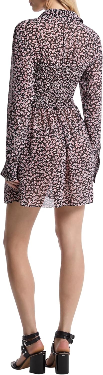 image:imageMichael Kors Womens Floral Smock Shirt DressDusty Rose