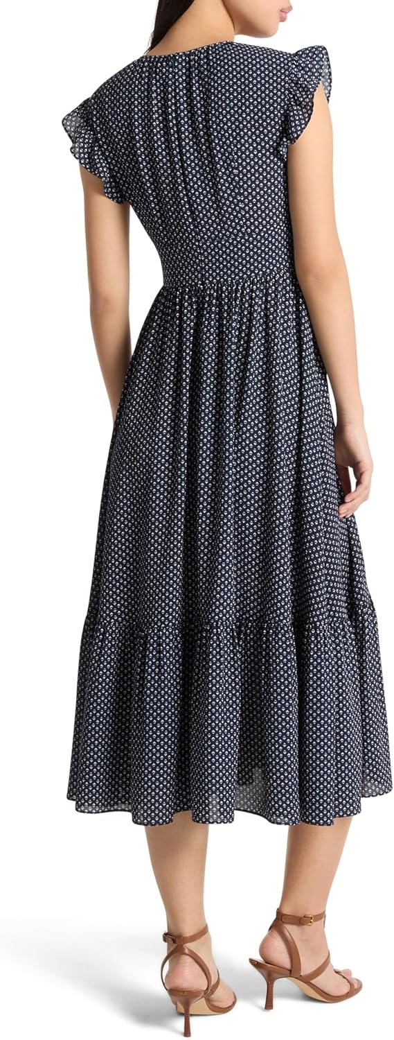 image:imageMichael Kors Womens FoldOver Midi DressMidnight Blue