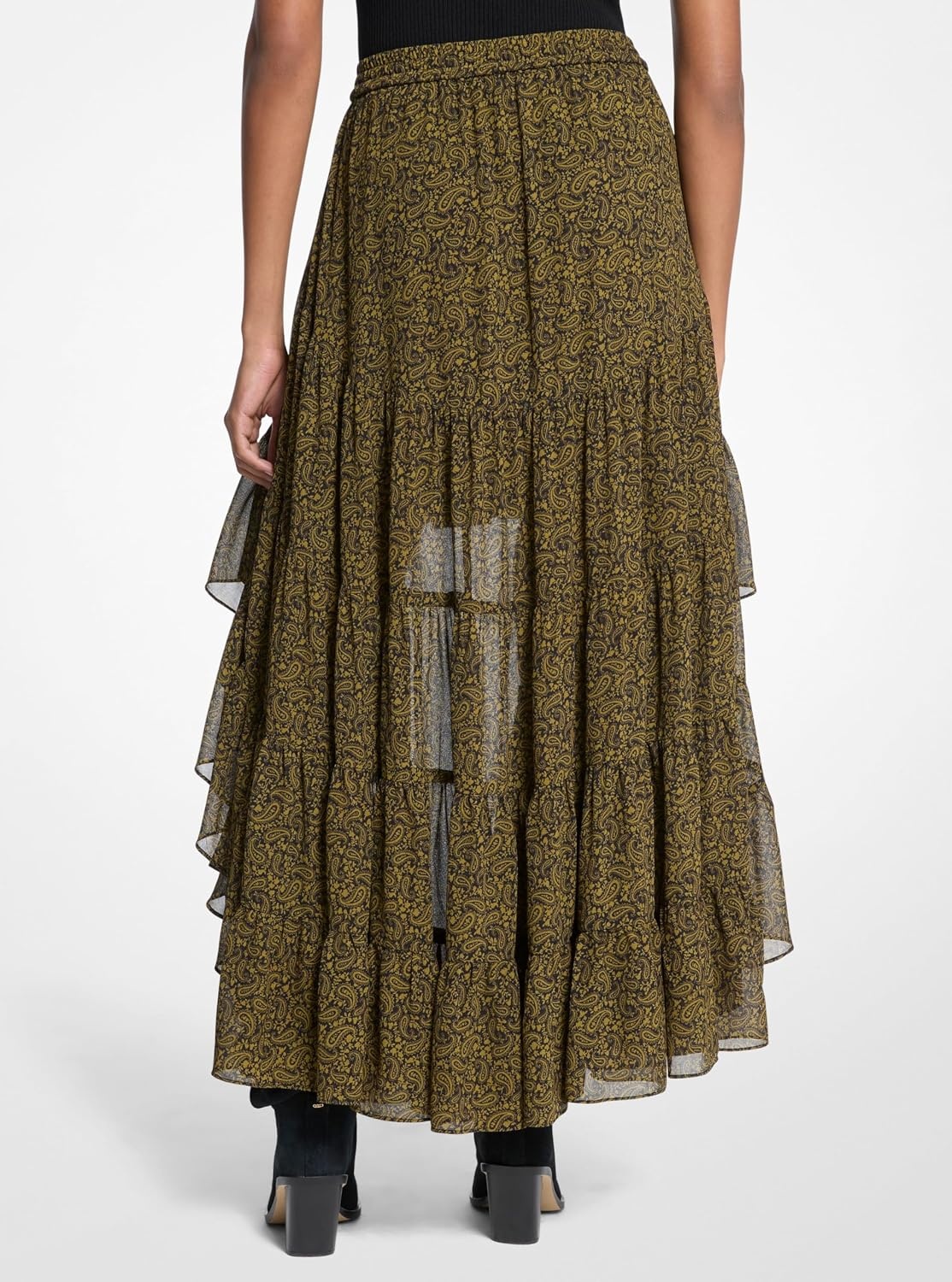 image:imageMichael Kors Womens High Low Tier Maxi SkirtPistachio