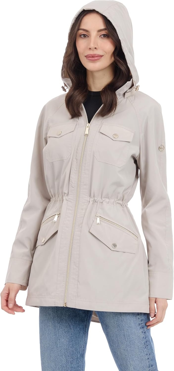 image:imageMichael Kors Womens Hooded Anorak Raincoat and WindbreakerBeige