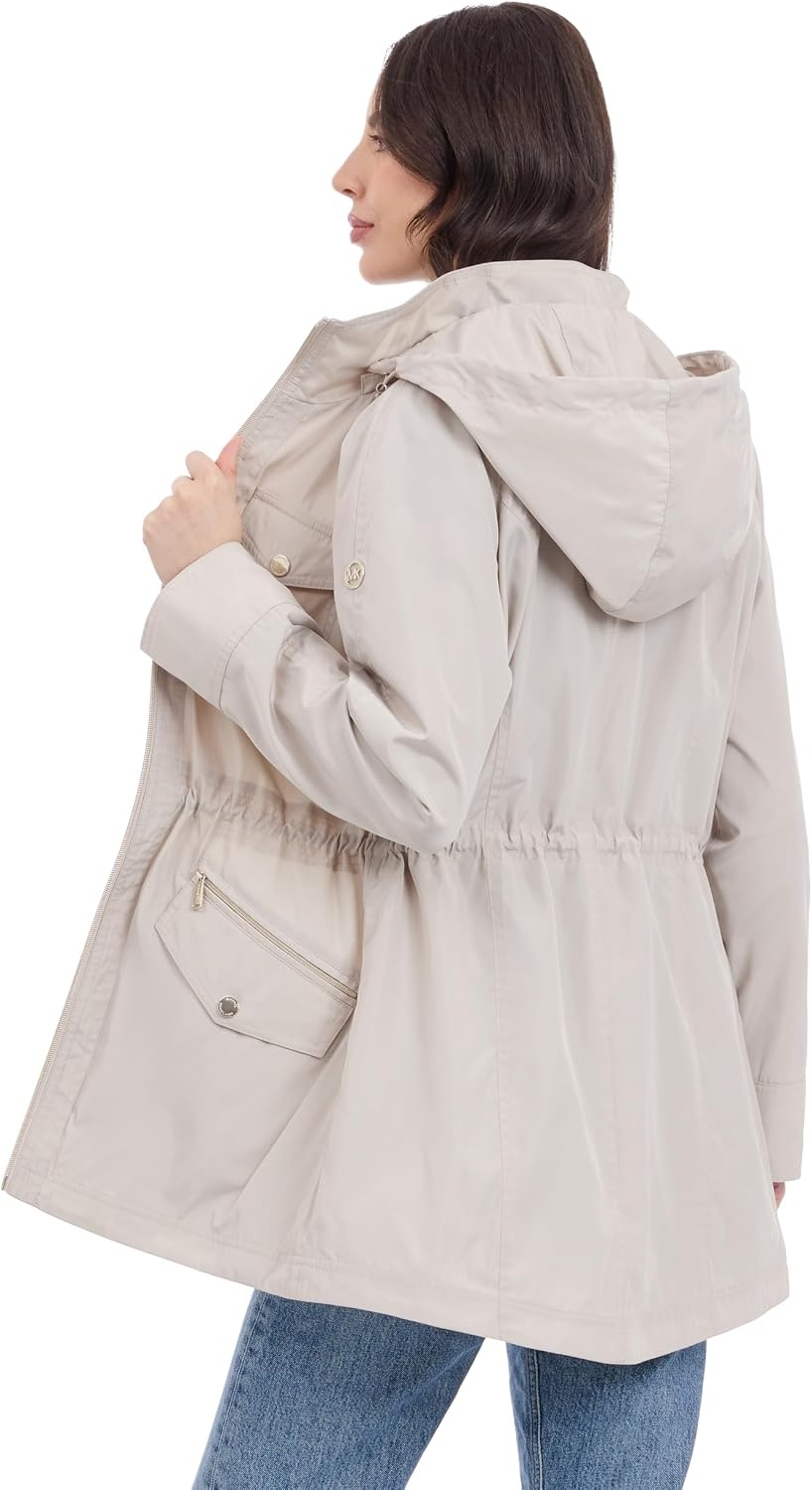 image:imageMichael Kors Womens Hooded Anorak Raincoat and WindbreakerBeige