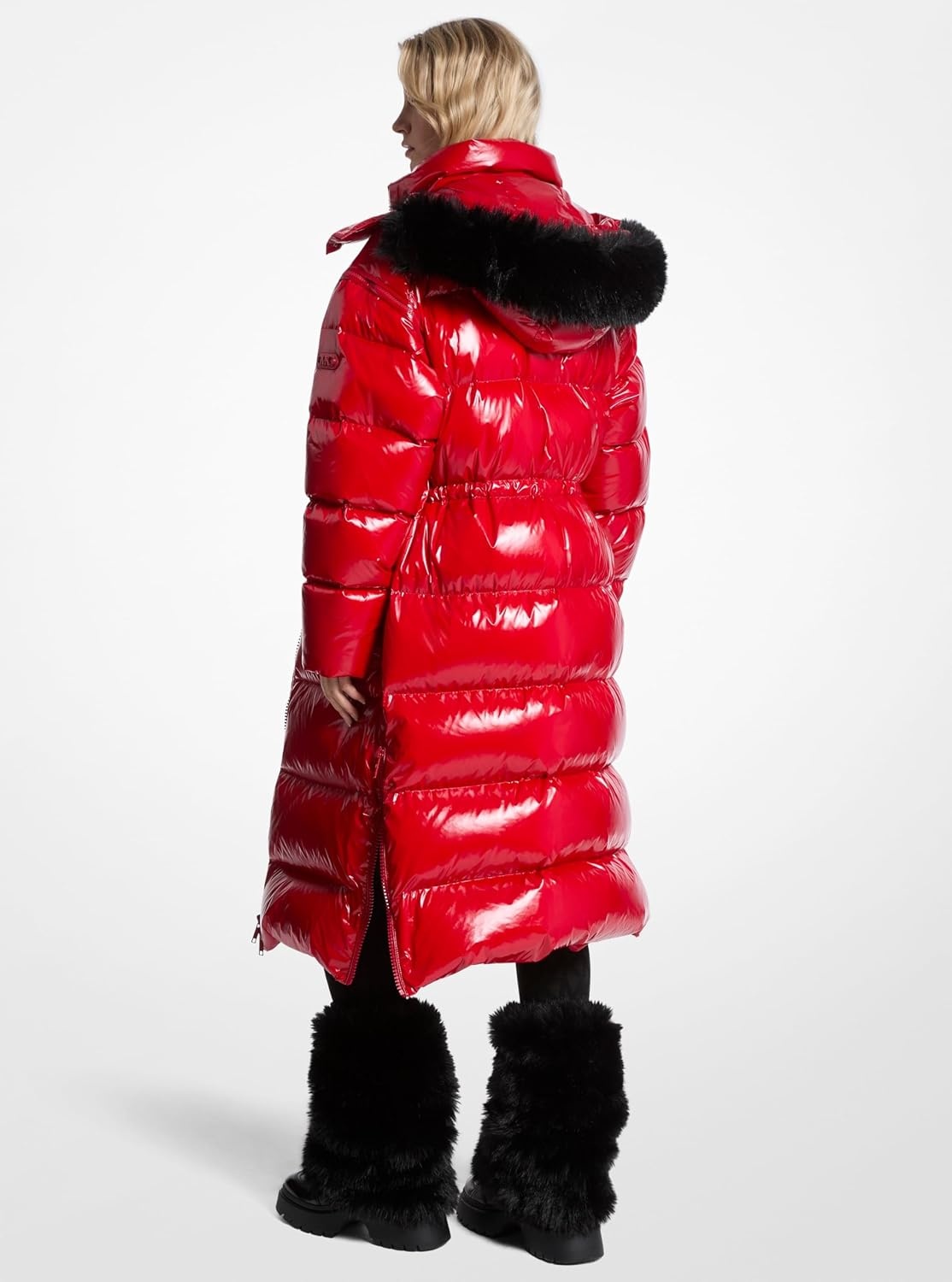 image:imageMichael Kors Womens Hooded Long Down JacketCrimson