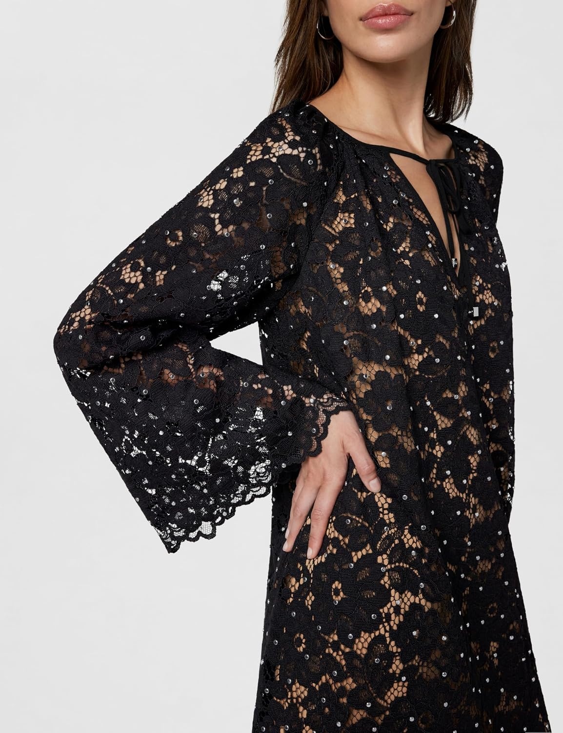 image:imageMichael Kors Womens Lace VNeck DressBlack