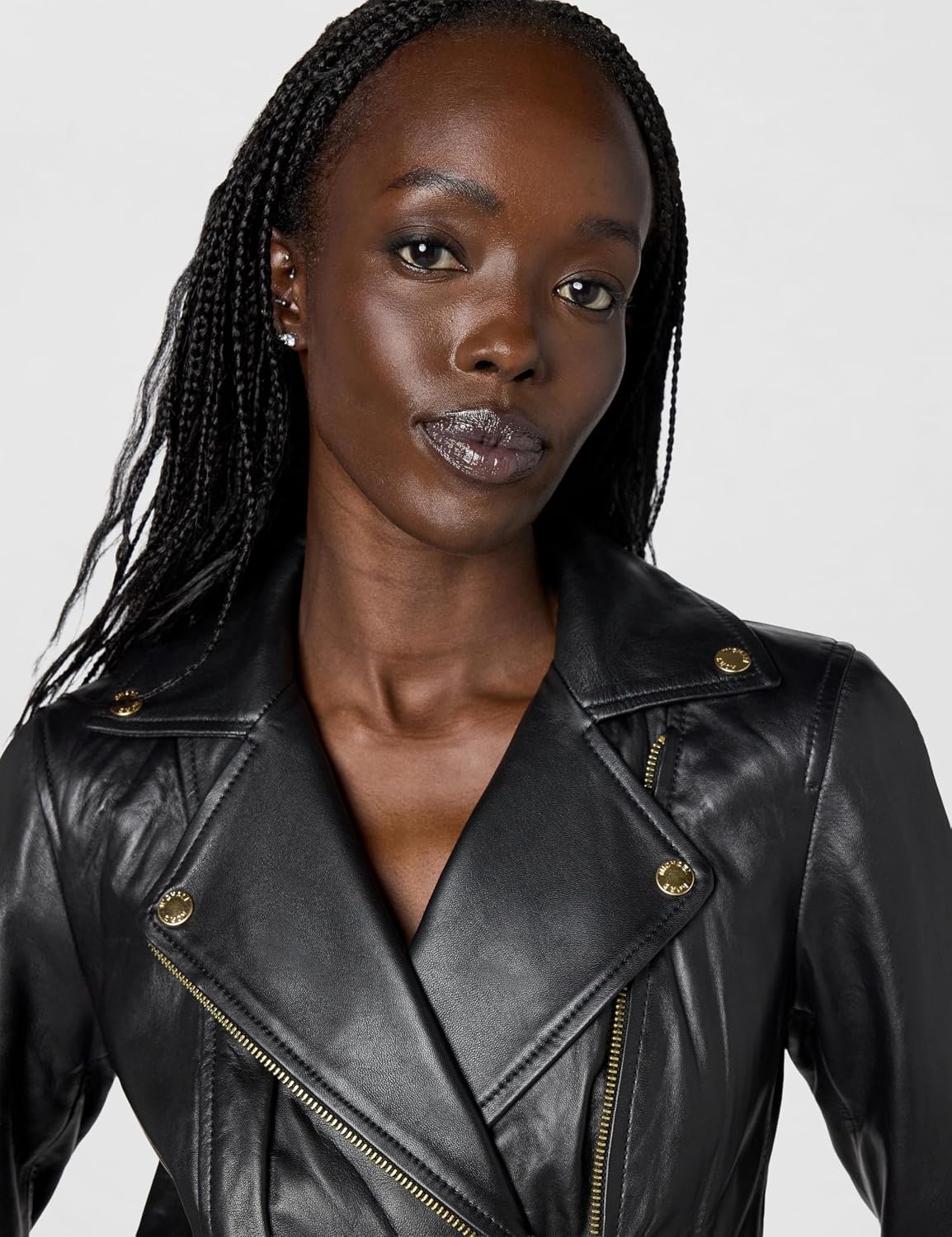 image:imageMichael Kors Womens Leather Moto JacketBlack