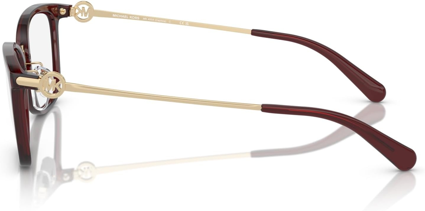 image:imageMichael Kors Womens MK4054 Captiva Rectangular Prescription Eyewear FramesDark RedDemo Lens