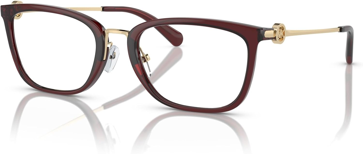 image:imageMichael Kors Womens MK4054 Captiva Rectangular Prescription Eyewear FramesDark RedDemo Lens