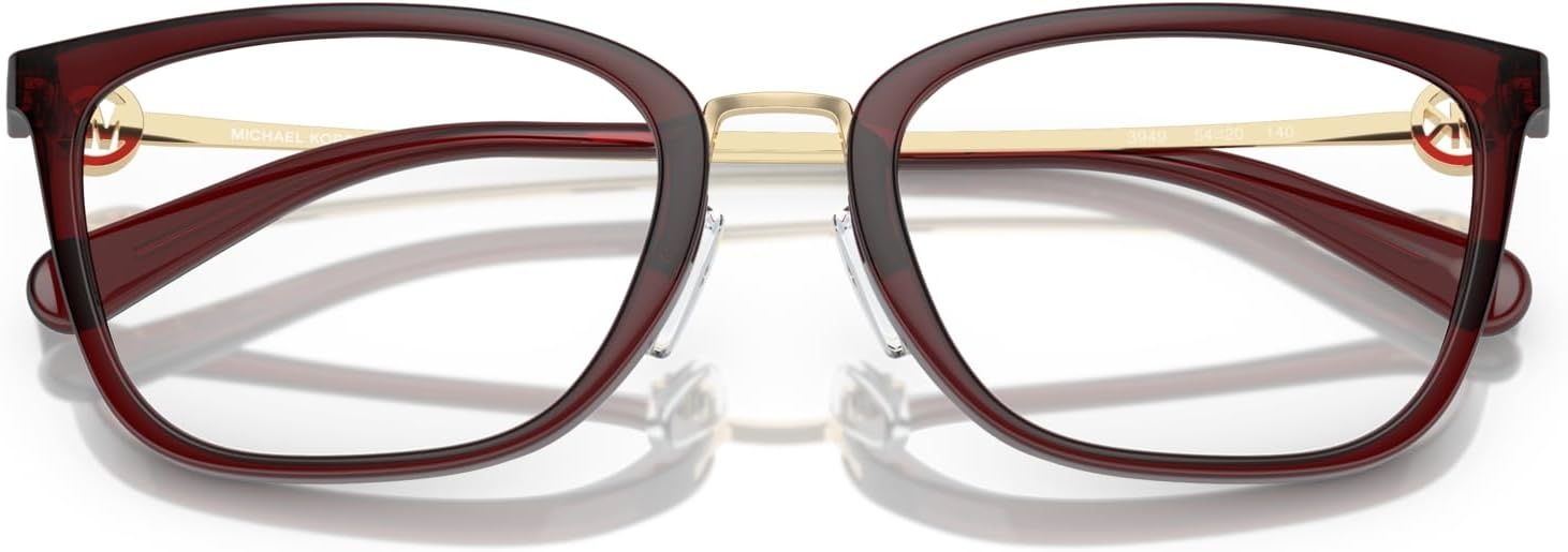 image:imageMichael Kors Womens MK4054 Captiva Rectangular Prescription Eyewear FramesDark RedDemo Lens