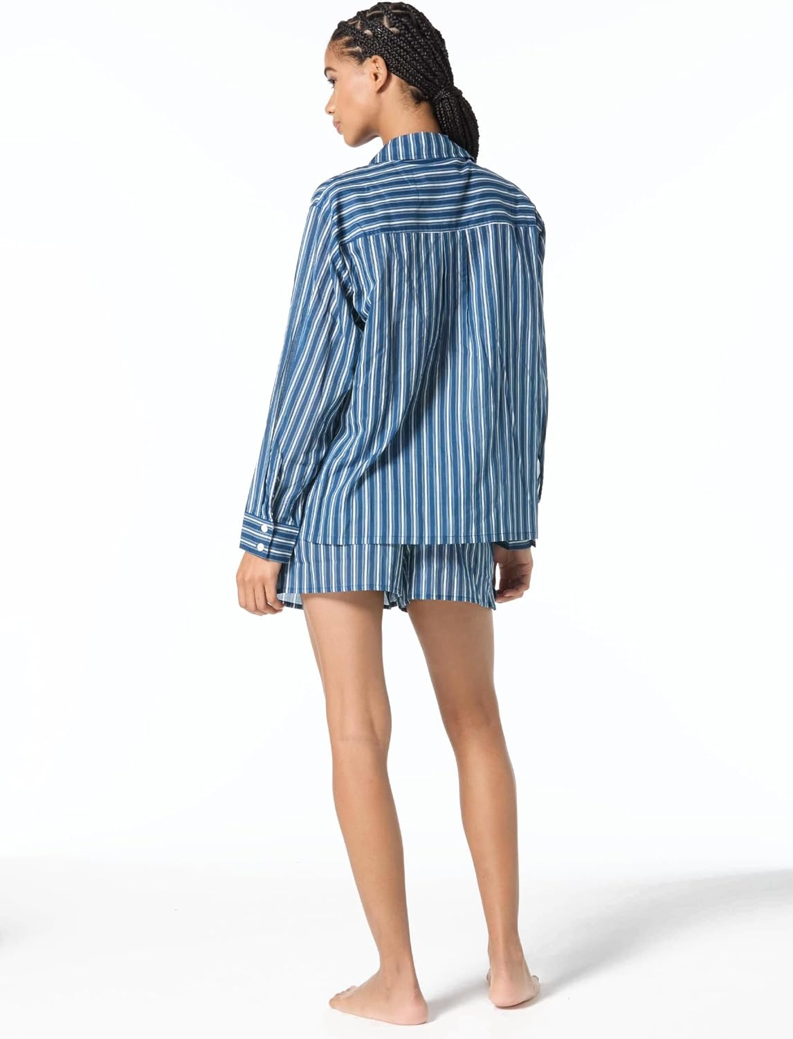 image:imageMichael Kors Womens Marina Stripe Cover Up ShirtRiver Blue