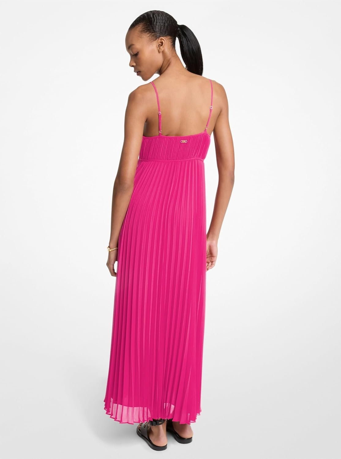 image:imageMichael Kors Womens Maxi Pleated Slip DressWildberry