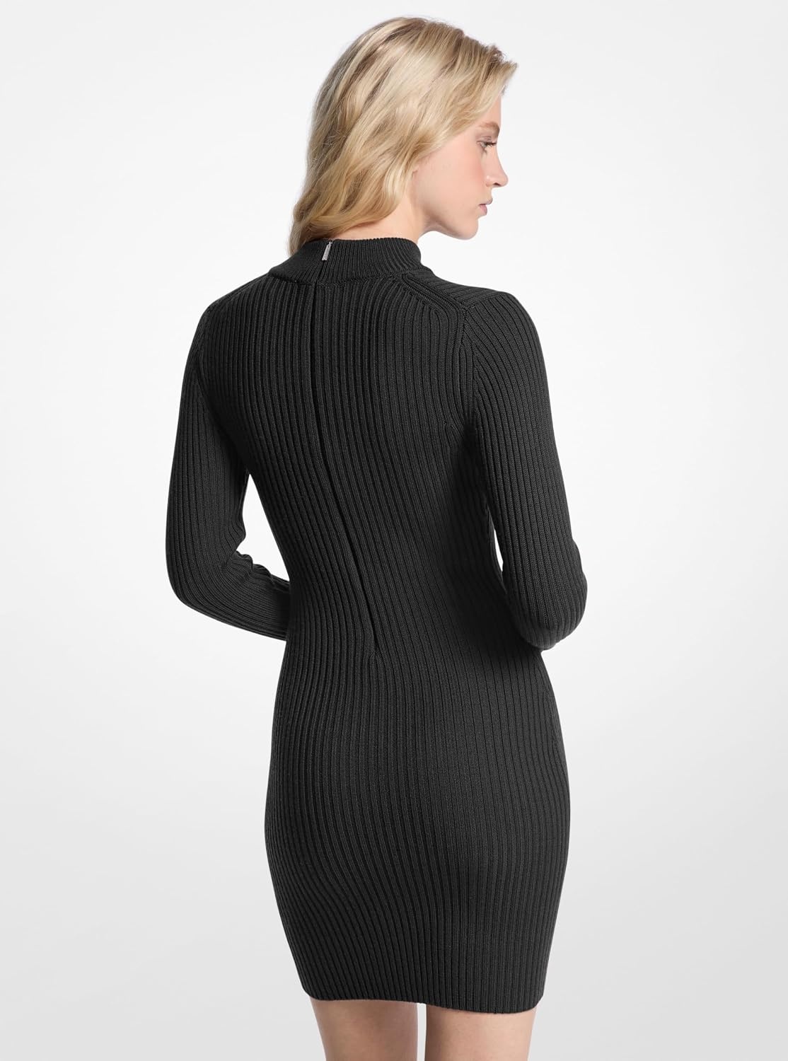 image:imageMichael Kors Womens Merino Wool Mock Neck Mini DressBlack